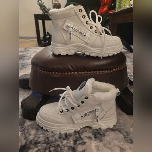 Fashion Brand Company White Ankle Boots